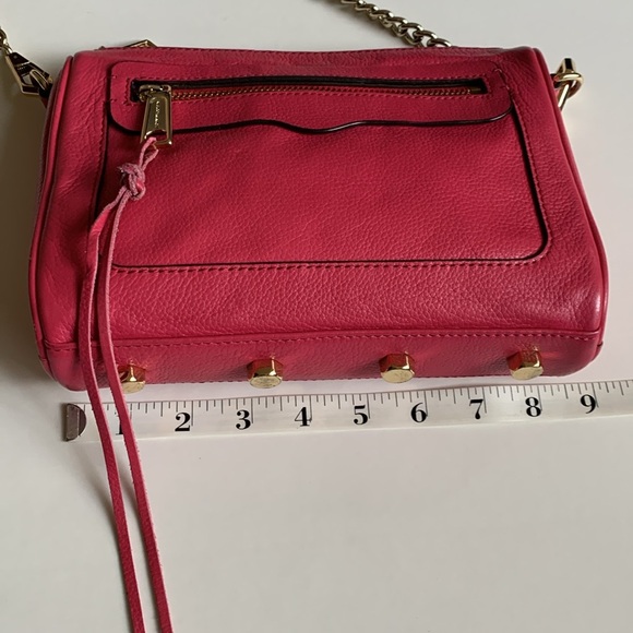 REBECCA MINKOFF Avery Crossbody Purse Bag Hot Pink Gold - Picture 7 of 14